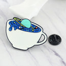 Cartoon Planet Brooch Enamel Planet Cup Pins Collar Badge Fashion Jewelry Deluxe