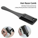 Hair Razor Comb Double Side Cutting Thinning Radian Design DIY Sharp With Blade