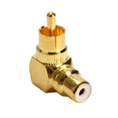Right Angle RCA Adaptor Male to Female Connector Joint 90 Degrees