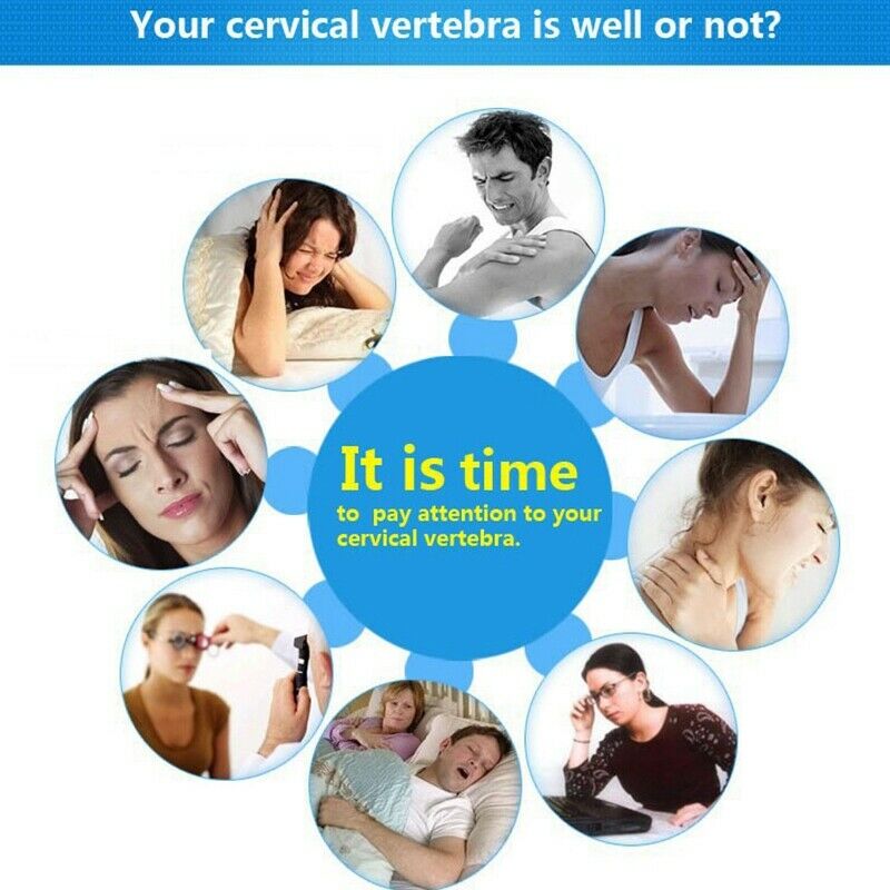 Inflatable Air Compressor Neck Cervical Traction Collar Therapy Massage Pil V8Z9