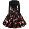 Christmas Retro Round Neck Printed Long Sleeve Swing Dress