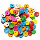 100pcs 2 Holes Round Wood Mixed Button Cloth Sewing Scrapbook New DIY Craft