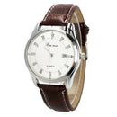 Men Boy Sport Analog Quartz Alarm Auto Day Date Display Wrist Watch Leather N9M4