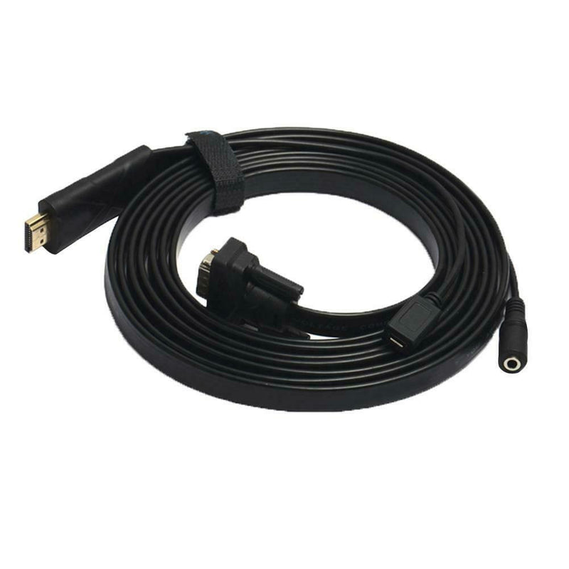 1.5m 1080P HDMI to VGA Converter Cable with 3.5mm Audio HDMI VGA Adapter