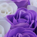 9Pcs Scented Rose Flower Petal Bath Body Soap Wedding Party Gift(Purple+Whi