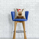 Retro Christmas Print Pillow Case Linen Pillowslip Sofa Cushions Cover (B)