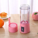 2 Blades USB Portable Electric Fruit Juicer Smoothie Maker Blender (Pink) A