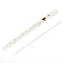 Students Off White Plastic 8 Holes Flute Recorder w Cleaning Stick