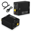 Digital to Analog Audio Converter Coaxial Optical Toslink RCA LR Adapter Black