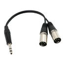 2x 1/4" 6.35mm to 2 Dual XLR Male Cable for Mic Mixer Amplifier Sound Card
