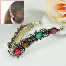 1x Elegant Crystal Rhinestone Banana Curved Hair Clip Pin Barrette Clam YGZ