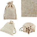 100pcs Burlap Packing Pouches Drawstring Bags 13x18cm Gift Bag Jute Packing