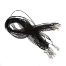 10 Black Organza Wax Ribbon Necklace Cord + Clasp 0.39"