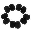 10pcs/Pack Mini Size Headset Microphone Protective Sponges Cover Black