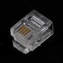 100Pcs 6P4C Phone Modular Telephone Cord Connectors Adapter Crimp RJ11