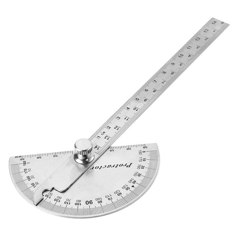 15cm`180 Degree Adjustable Protractor multifunction stainless steel angle ruS Gw