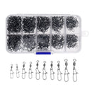 210Pcs Rolling Swivels Ring Fastlock Fishing Pin Snap Connector Accessories
