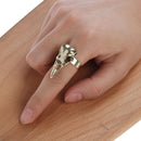1Pc Gothic Punk Rock Joint Armor Ring Knuckle Finger Claw Ring Bird's Head R Ew