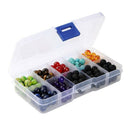 200pcs 8mm colorful natural chakra beads and Black Lava Rock Stone Essentia J3T9