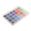 1200PCS 24 Mixed Color Crystal Faceted Glass Beads Spacer Loose Beads Charms for