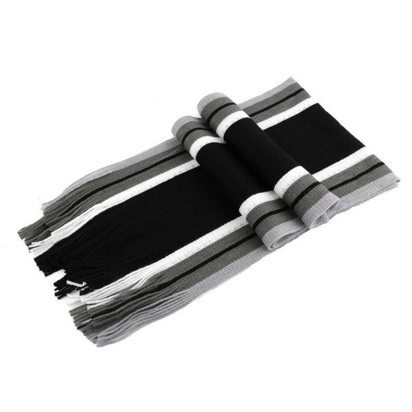 Han Edition Tassel Man With Thick Color Matching Striped Scarf #gib