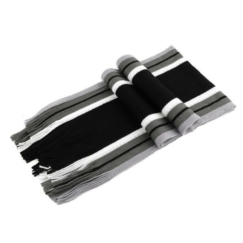 Han Edition Tassel Man With Thick Color Matching Striped Scarf