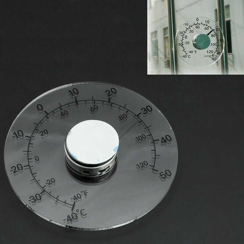 Circular Transparent Outdoor Window Thermometer Temperature Weather Station