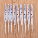 9PCS Plastic Handle Crocheting Aluminum Crochet Hooks Needles 2mm-6mm
