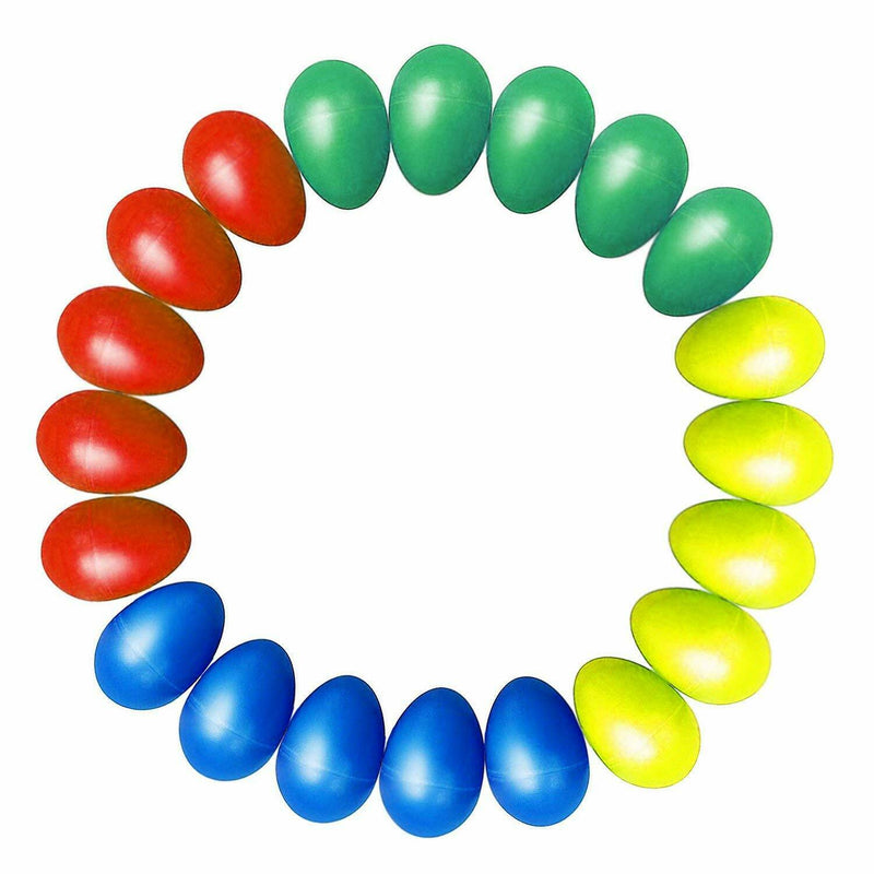 20pcs Shaker Eggs Plastic Musical Egg Shaker with 4 Colors Kids Maracas Egg