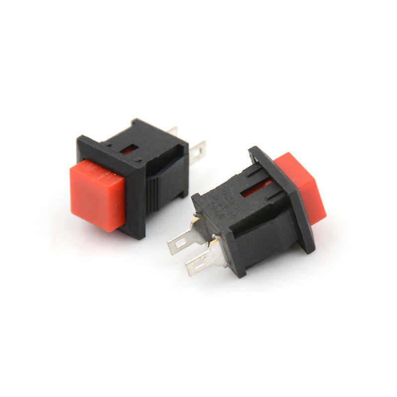 10X 125VAC 1A Red Square SPST NonLocking Reset/Self-locking Push Button Switc.AU