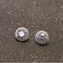 1Pair Crystal Women's Nice Zircon Inlaid Ear Stud Platinum Plated Earrings TR