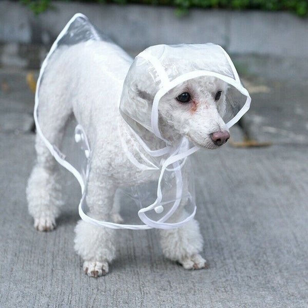 Fashion Pet Clothes Dog Raincoat Transparent Rain Coat Waterproof Pets Rain