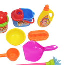 10xKids Pretend Play Cleaning Set-Bucket Broom Mop Duster Brush Dustpan Toys