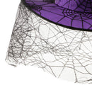 Womens Girls Gothic Halloween Purple Witch Costume Hat with Spiderweb Veil