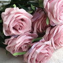 10 Head French Rose Flower Bouquet Wedding Banquet Floral Decor Purple