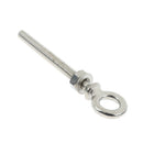 2Pcs M10 100mm Threaded Lifting Eye Bolt Ring Tie Down Stainless Steel