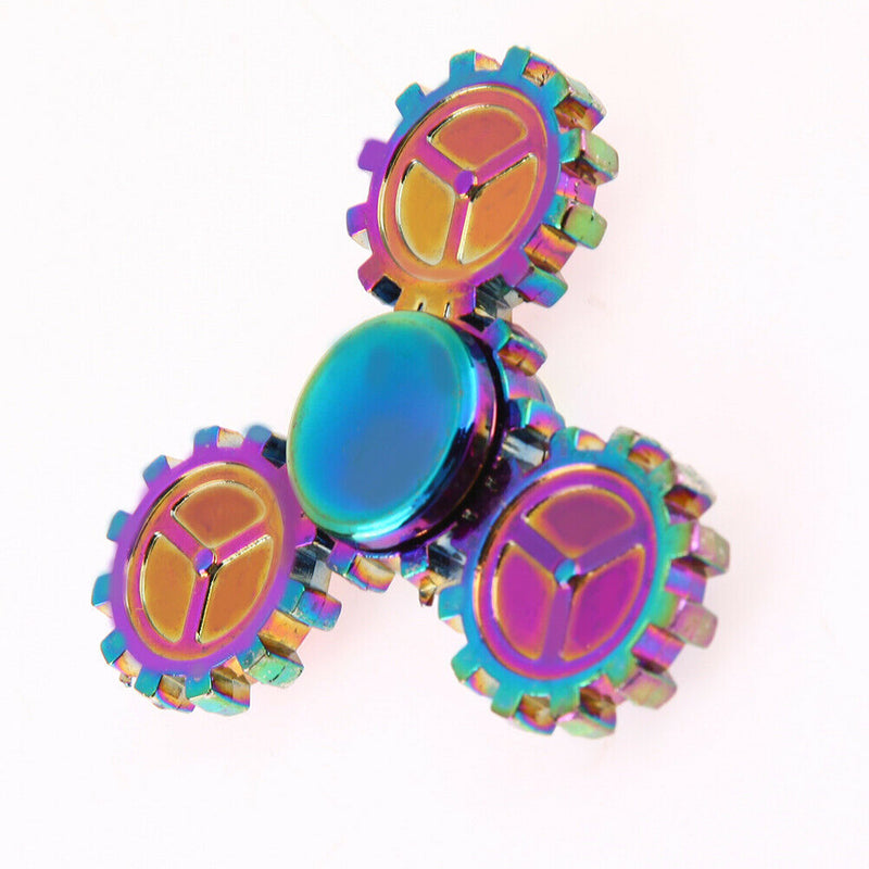 Colorful Tri-Fidget Alloy Big Gear EDC Hand Spinner Anti Stress Reliever