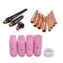 16pcs TIG Welding Machine Torch Stubby Gas Lens Kit Cup Collet Body Nozzle