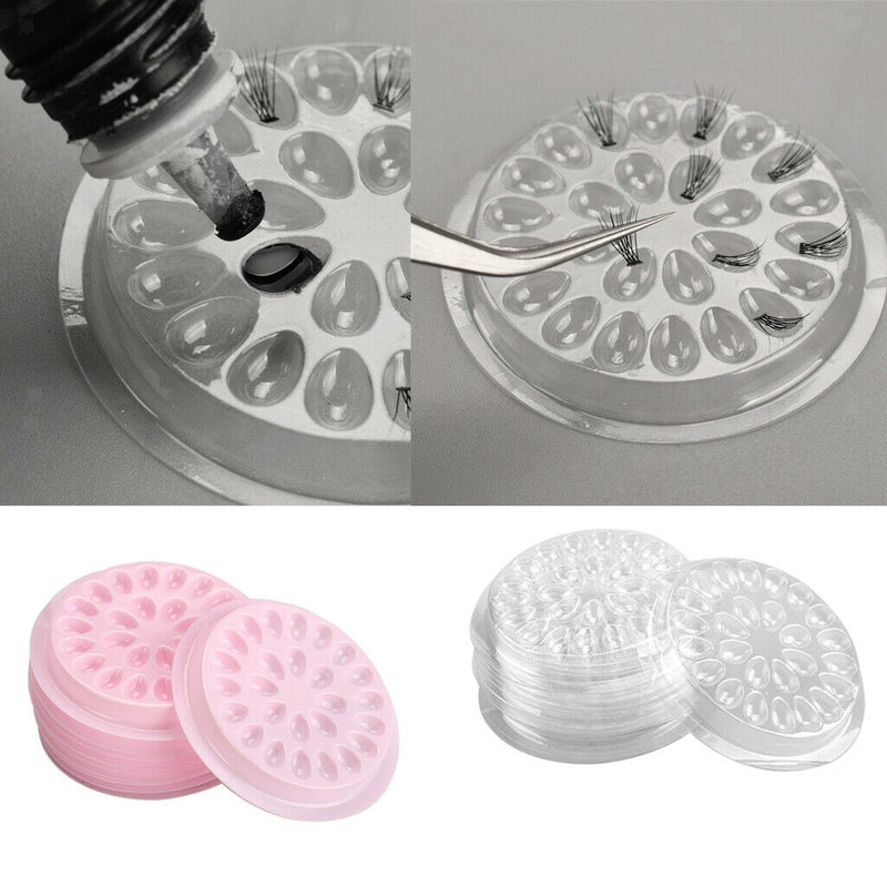 Almencla 20pcs Lashes Glue Gasket Tray False Eyelash