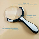 Magnifier,Handheld Magnifier with 10 Led Lights,Dimmable Magnifying Glass f E2N3