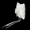 Lovely Ivory Bud Flower Wedding Ring Pillow 6 inch x 6 inch D9J2