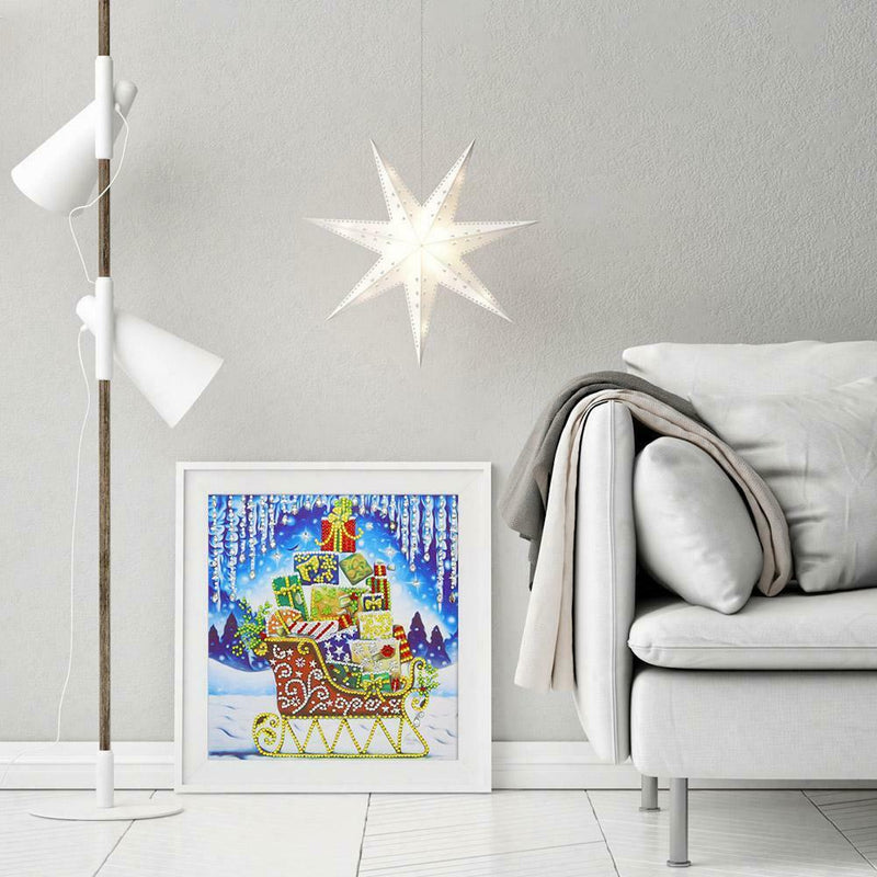 5D DIY Special Shaped Diamond Painting Sleigh Cross Stitch Mosaic Craft Kit