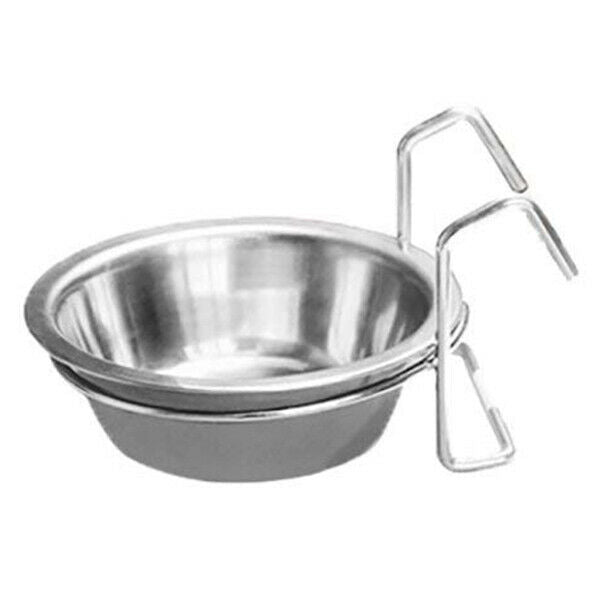 150ml Stainless Steel Pet Feeding Bowl Dog Cat Food Water Dish with Hook (S G1H4