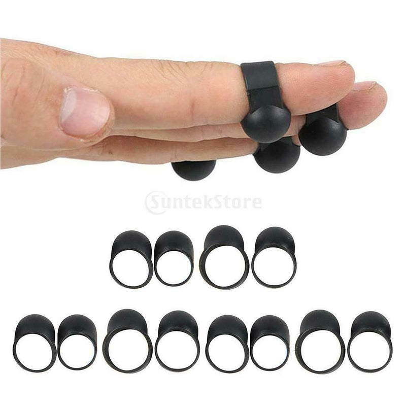 12pcs Steel Tongue Drum Handpan Drum Black Finger Sleeves Cover Finger Picks