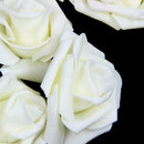 50x Foam Roses Artificial Flower Wedding Bride Bouquet Party Decor DIY Milk B7Z9