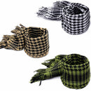 Unisex Scarf Cotton Lightweight Plaid Tassel Arab Desert Shemagh,Black X9Z8