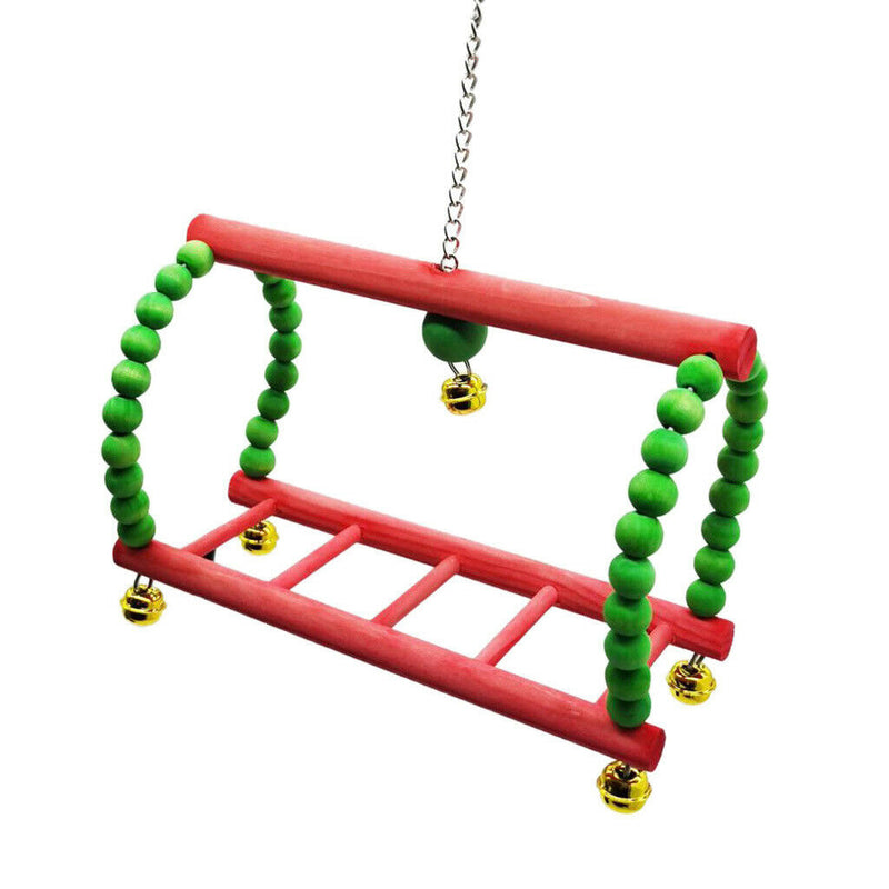Pet Cage Hanging Swing Toys Ladder Stand Perch For Small To Large Birds