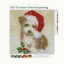 5D Regular hexahedron Diamond Painting, Christmas Dog Decoration Painting H