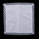 5pcs Lady Cotton Handkerchiefs Lace Trim White Hanky Kerchief  Square