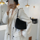 Plush Underarm Pack Shoulder Messenger Bag Women Soft Fluffy Totes (Black)
